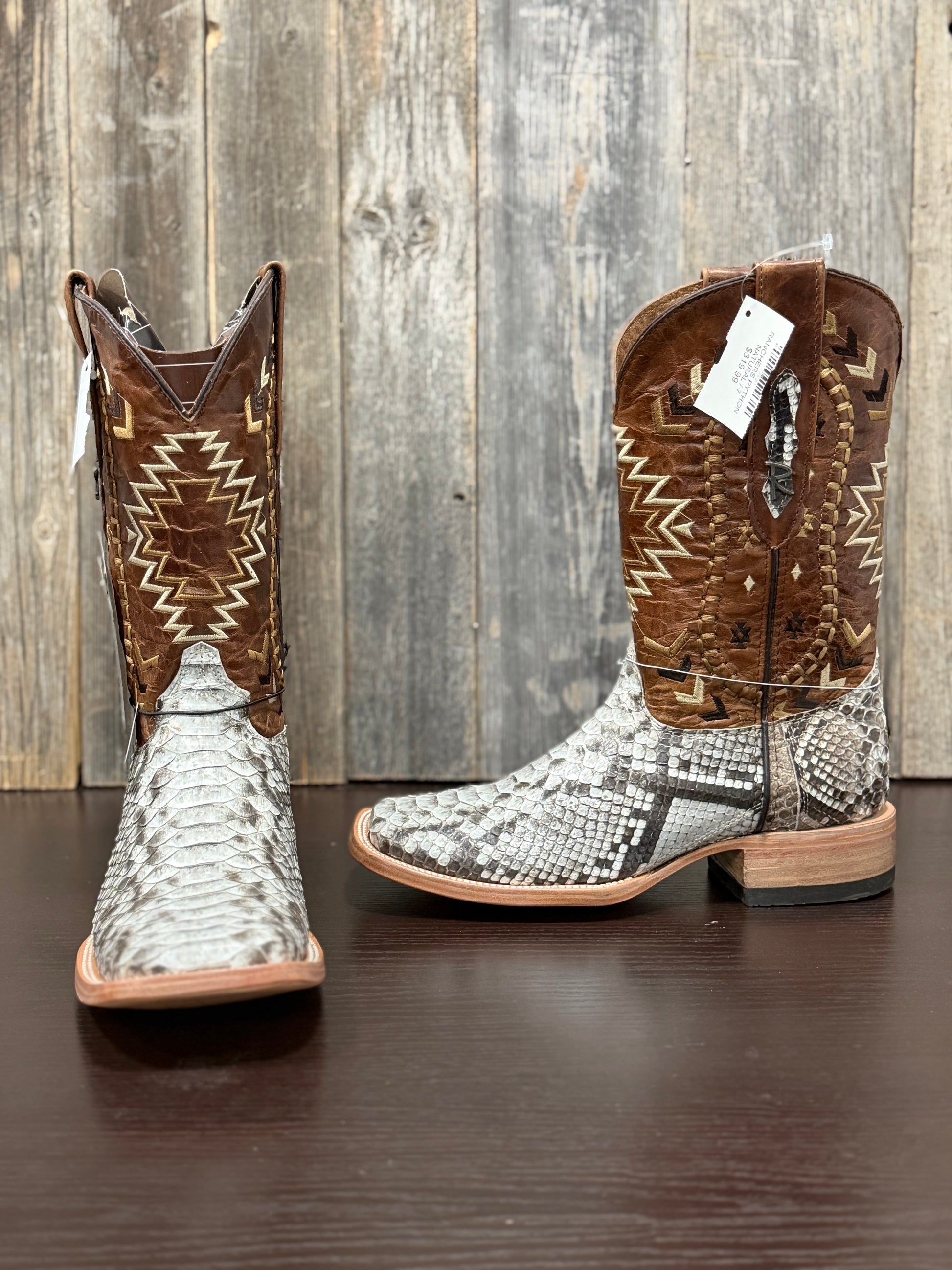 RANCHERS PYTHON NATURAL RANCHER TOE LIGHT BROWN AZTEC TUBE