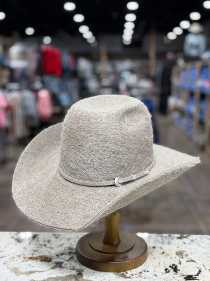 TACCHINOS FELT 10X GRIZZLY NATURAL OPEN CROWN 4 1/2 INCH BRIM