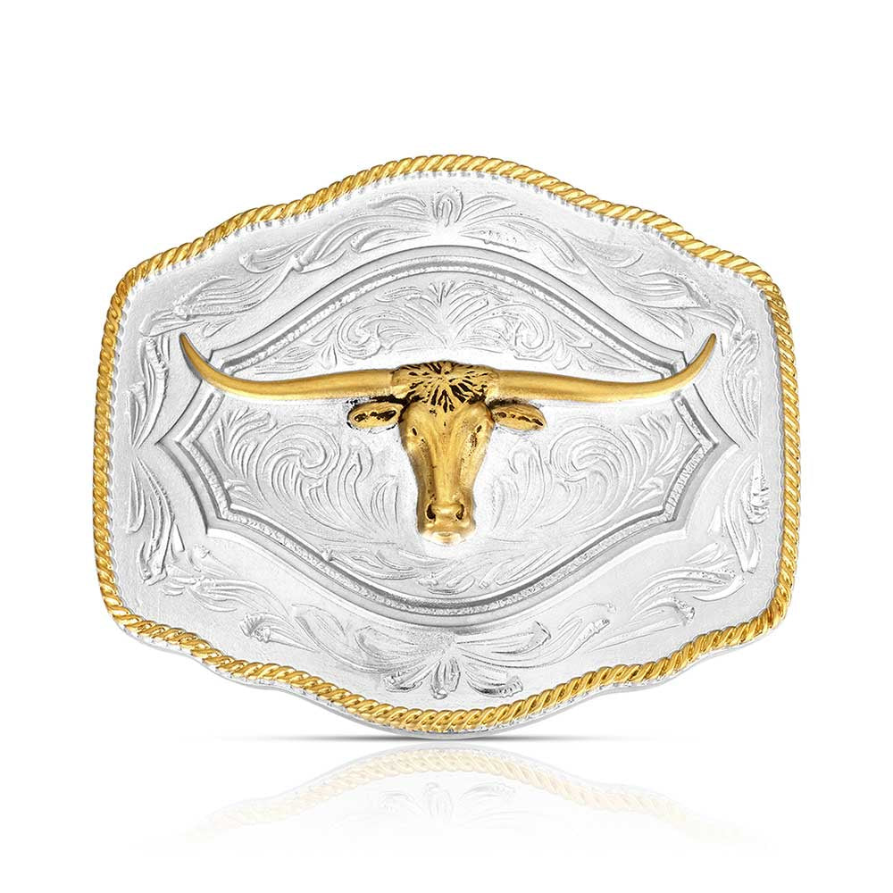 A1079P | ATTITUDE ON THE RANGE LONGHORN BUCKLE