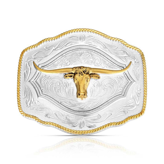 A1079P | ATTITUDE ON THE RANGE LONGHORN BUCKLE