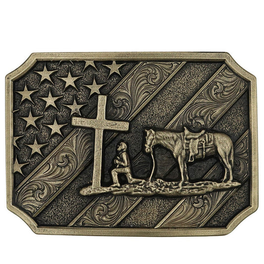 A864C | ATTITUDE PATRIOT CHRISTIAN COWBOY BUCKLE