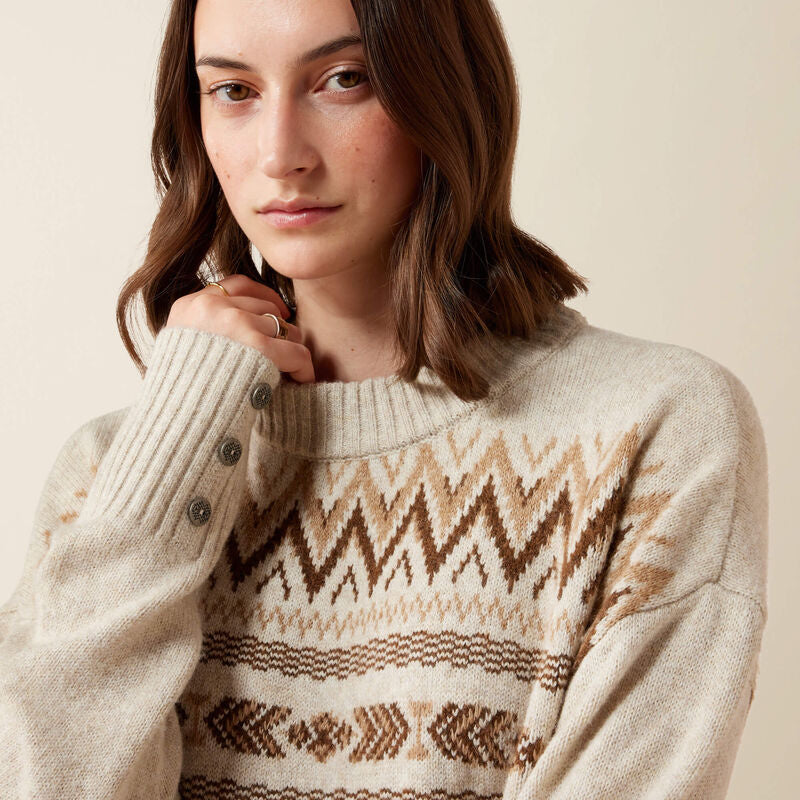 10079254 | ARIAT WOMEN'S LODGE SWEATER - OATMEAN HEATHER