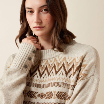 10079254 | ARIAT WOMEN'S LODGE SWEATER - OATMEAN HEATHER
