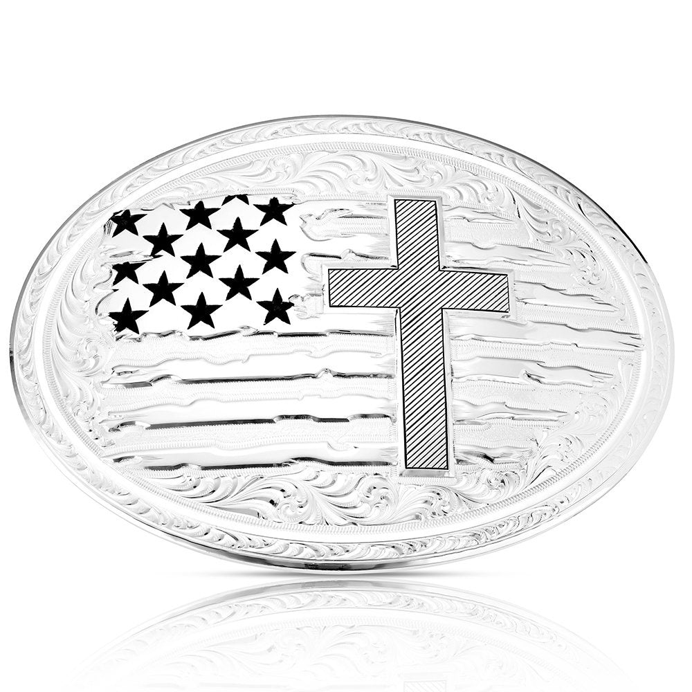 AM58910 | MONTANA SILVERSMITHS LAND OF THE FREE AMERICAN MADE BUCKLE