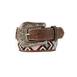 D130004497 | ANGEL RANCH KIDS BROWN SOUTHWEST BEADED BELT
