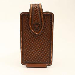 A0601702 | ARIAT BASKETWEAVED CELL PHONE HOLDER -BROWN