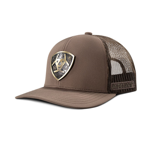 A300085602 | ARIAT MEN'S METAL SHIELD BROWN HAT