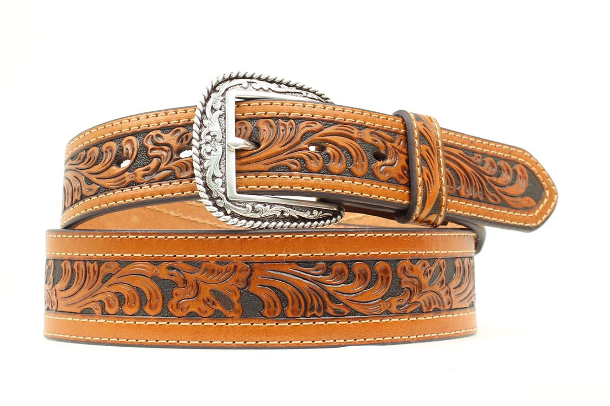 A1015008 | ARIAT MEN'S BROWN LEATHER TOOLED BELT