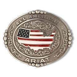 A37052 | ARIAT OVAL ALL AMERICAN BUCKLE - ANTIQUE SILVER