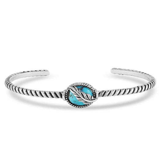 BC5375 | MONTANA SILVERSMITHS WORLD'S FEATHER TURQUOISE CUFF BRACELET