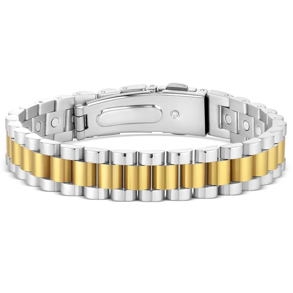 BC6519 | MONTANA SILVERSMITHS TWIN STEEL LINK BRACELET