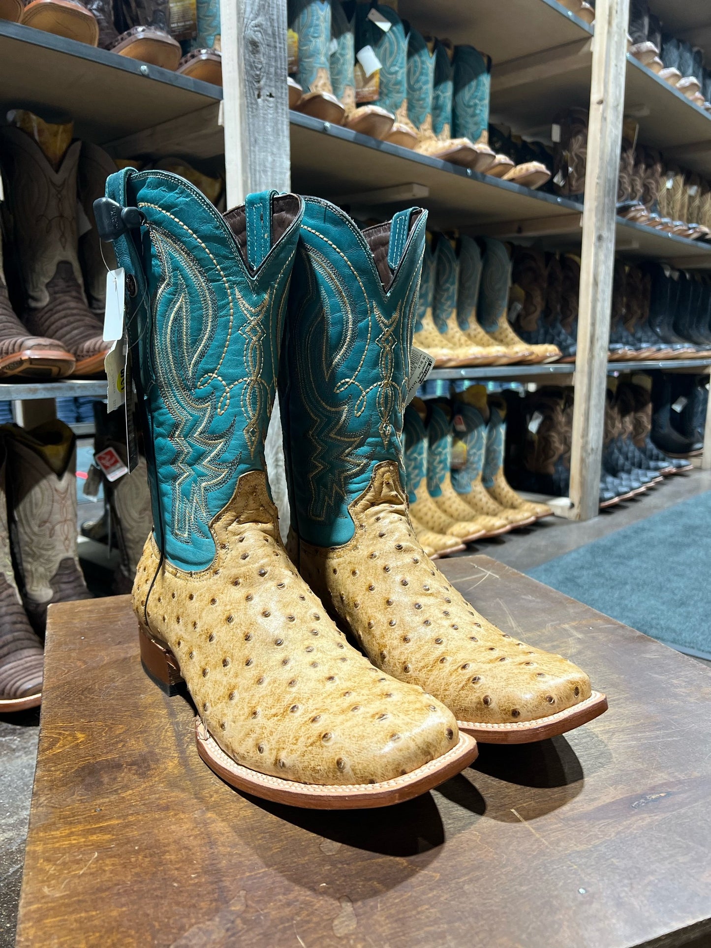 Tanner Mark Imitation Ostrich Boots - FINAL SALE