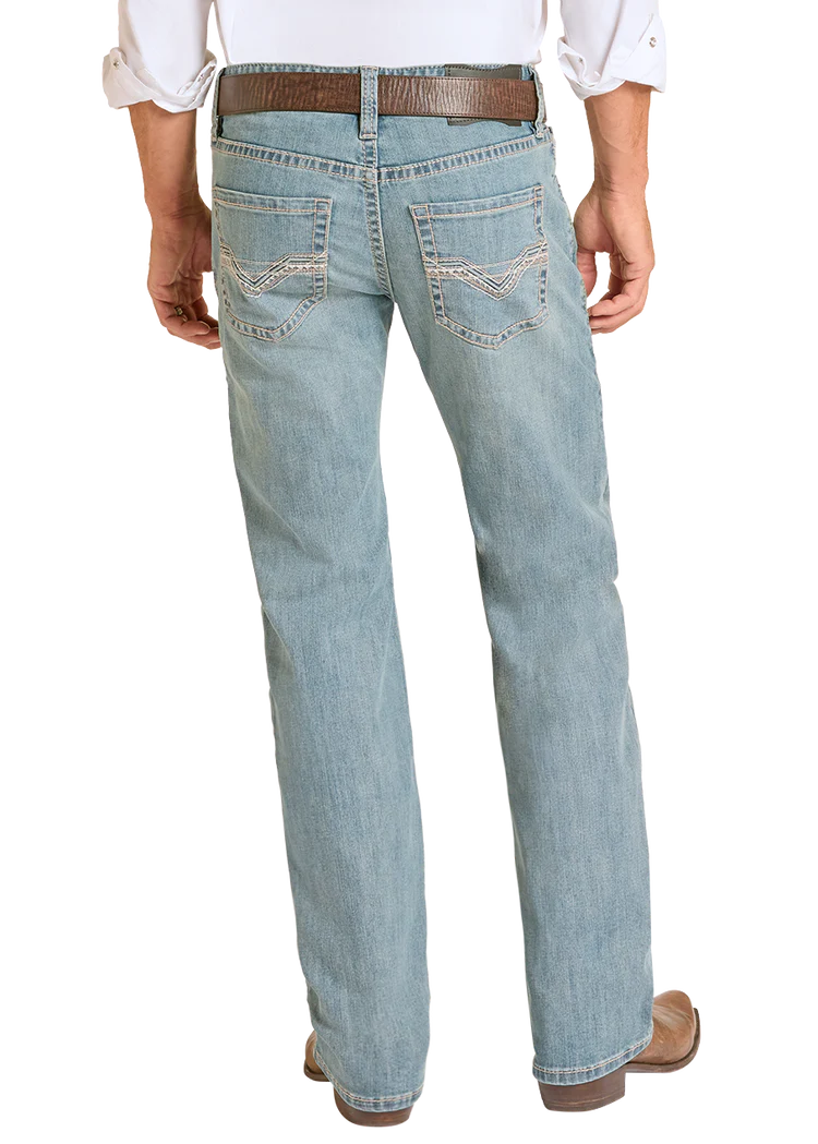 BM1PD09119 | ROCK&ROLL MEN'S REGULAR FIT STEP STITCH STRAIGHT LEG JEAN - LIGHT VINTAGE