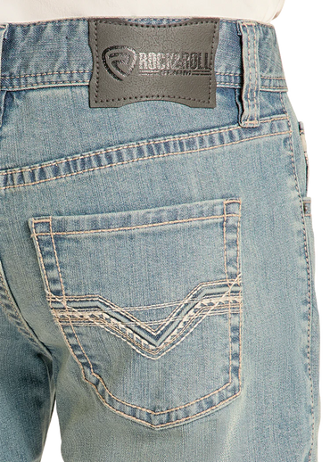 BM1PD09119 | ROCK&ROLL MEN'S REGULAR FIT STEP STITCH STRAIGHT LEG JEAN - LIGHT VINTAGE
