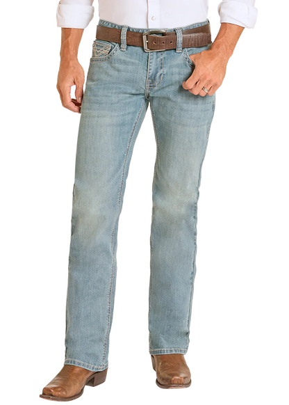 BM1PD09119 | ROCK&ROLL MEN'S REGULAR FIT STEP STITCH STRAIGHT LEG JEAN - LIGHT VINTAGE