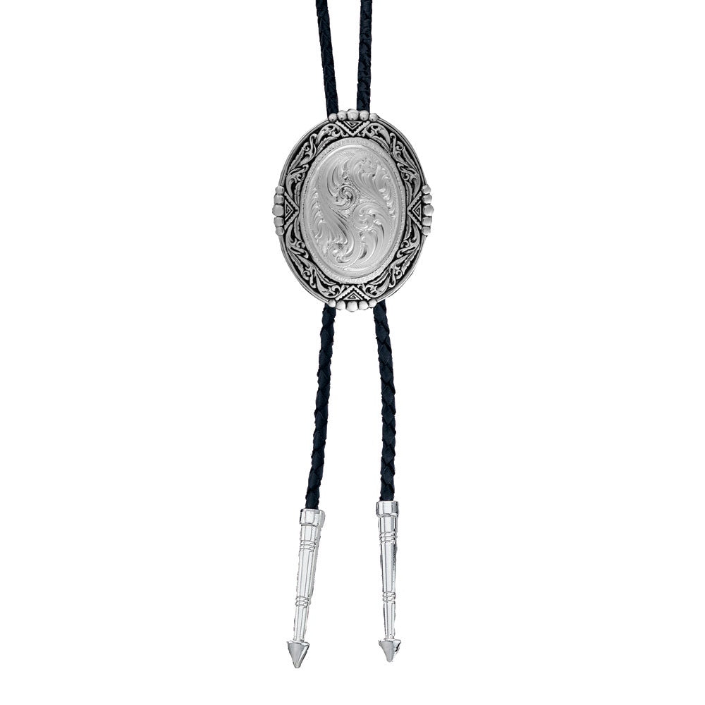 BT46 | MONTANA SILVERSMITHS ENGRAVED OVAL BOLO TIE