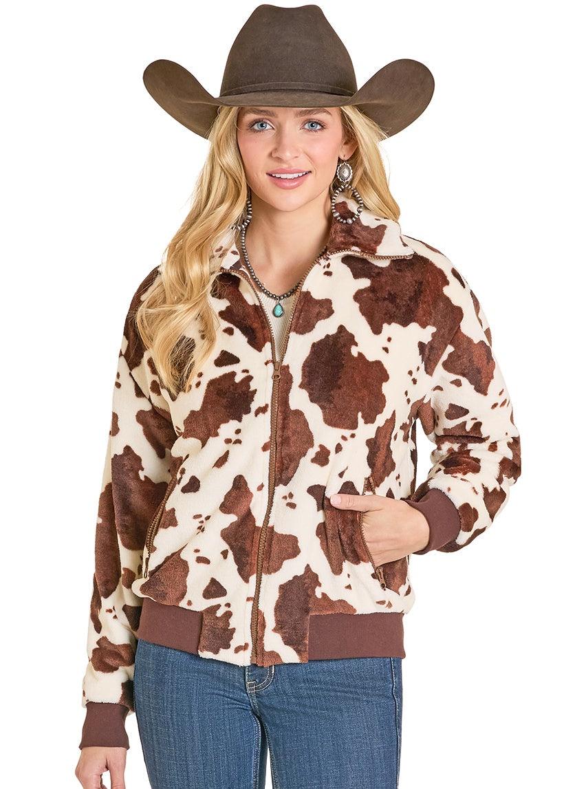 BW92C07757 | ROCK & ROLL WOMENS COW PRINT JACKET