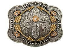 37947 | BLAZIN ROXX FEATHER CROSS ARROWS BUCKLE