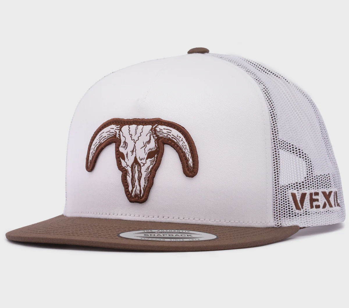 HT-324-008 | VEXIL BULL SKULL BROWN/WHITE/WHITE MESH CAP