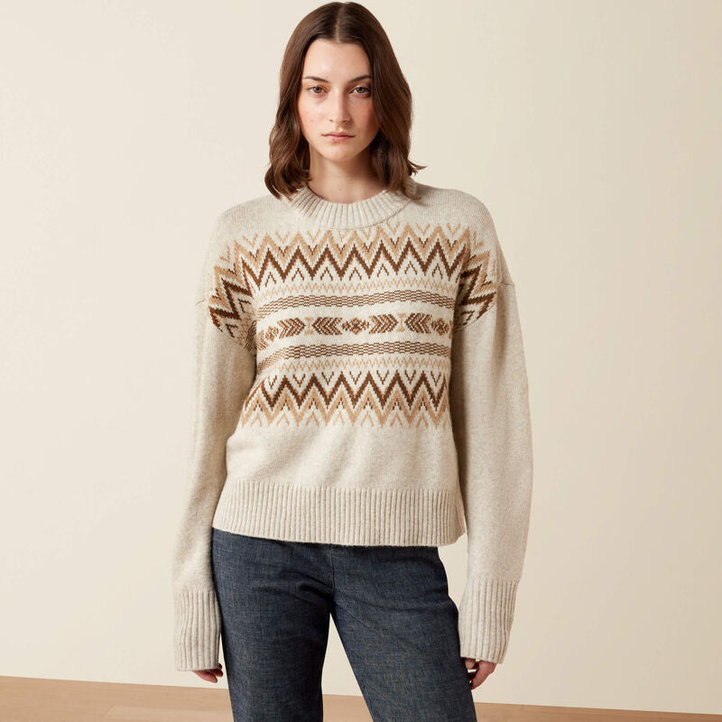 10079254 | ARIAT WOMEN'S LODGE SWEATER - OATMEAN HEATHER