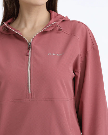 MAK9813002 | CINCH WOMENS 1/2 ZIP PINK PULLOVER