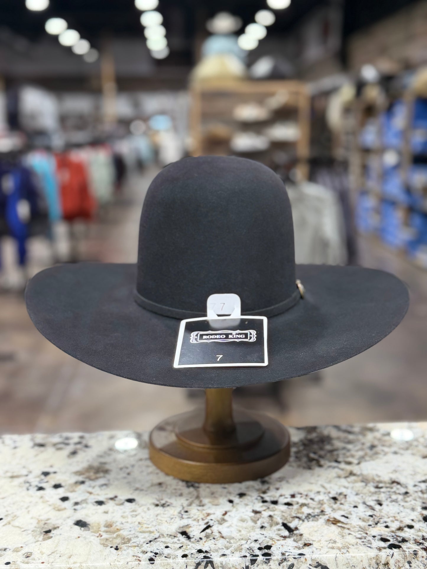RODEO KING FELT 60X BLACK OPEN CROWN 4 1/2 INCH BRIM