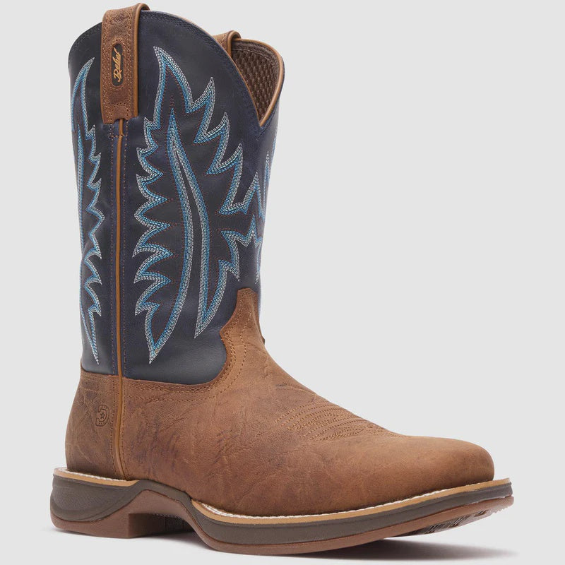 DDB0518 | DURANGO MENS WESTERN COGNAC & SAPPHIRE BLUE BOOTS