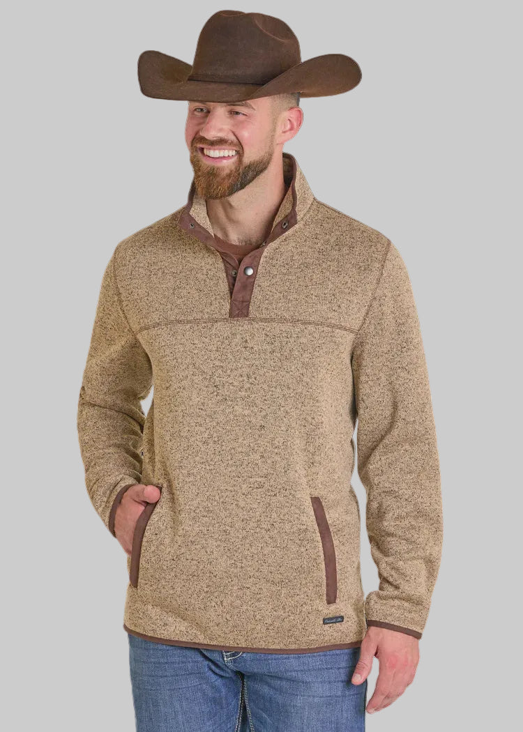 **FINAL SALE**DM91C06180 | ROCK & ROLL MELANGE HENLEY PULL OVER TAN
