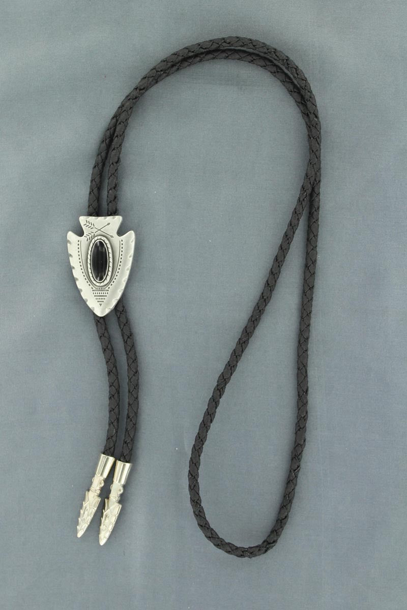 22120 | DOUBLE S BLACK ARROWHEAD BOLO TIE