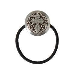 28087 | DOUBLE S CIRCLE FLORAL CROSS SCARF SLIDE