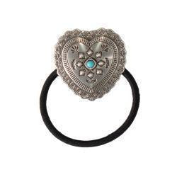 28088 | DOUBLE S HEART TURQUOISE BEAD SCARF SLIDE