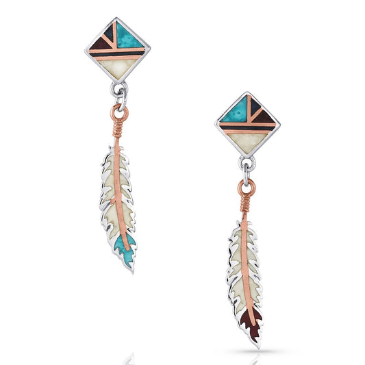 ER4823 | MONTANA SILVERSMITHS AMERICAN LEGENDS FEATHER EARRINGS