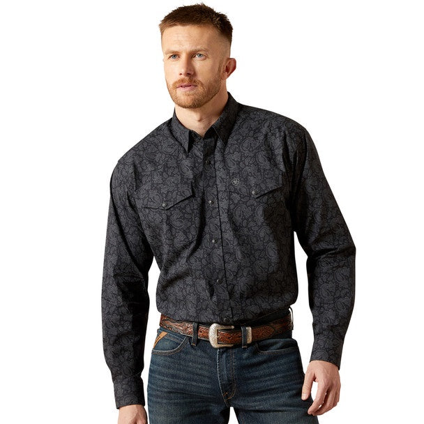 10065962 | ARIAT MENS FINNIGAN BLACK CLASSIC FIT BUTTON UP SHIRT