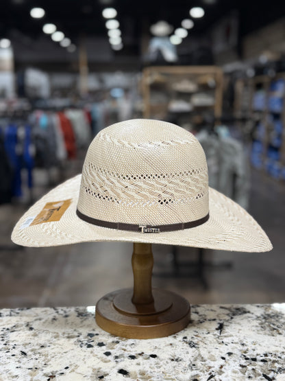T73287 | TWISTER 30X STRAW HAT CHOC  4 1/4 " BRIM OPEN CROWN