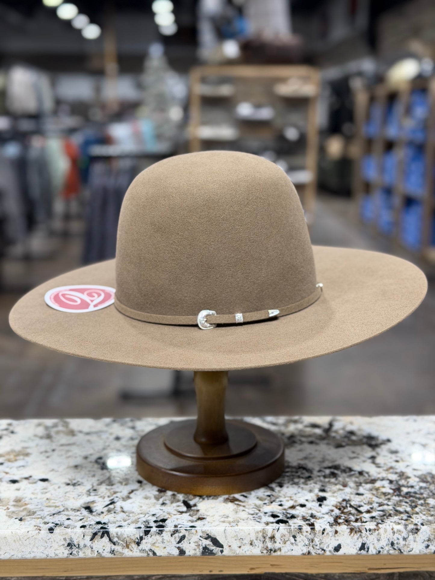 TACCHINOS FELT 20X MUFLONE OPEN CROWN 4 1/2 INCH BRIM