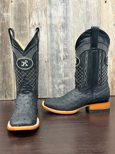 DARK RANCH OSTRICH IMITATION BLACK MATTE BULLDOG SQUARE