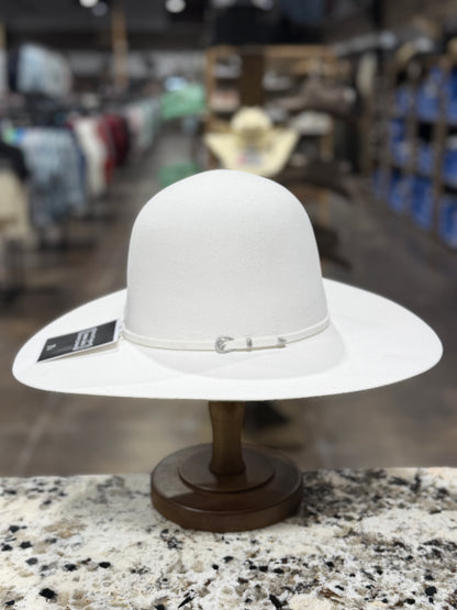 RODEO KING FELT 7X WHITE OPEN CROWN BRIM 4-1/2” BRIM