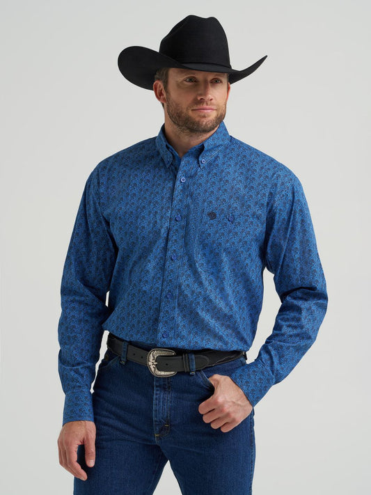 112369596 | WRANGLER GEORGE STRAIT COBALT BLUE L/S BUTTON UP