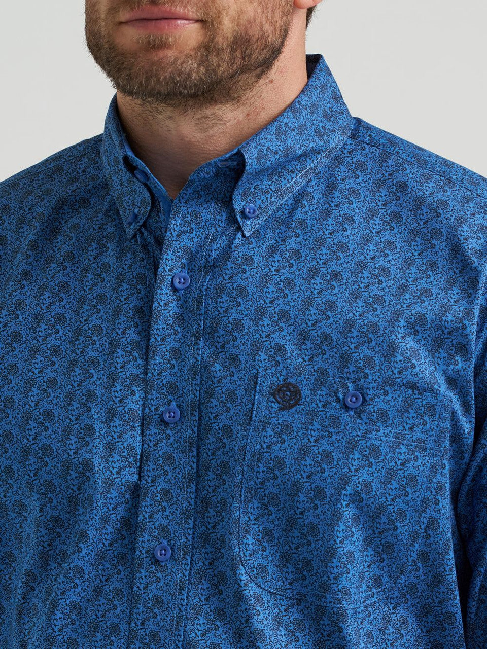 112369596 | WRANGLER GEORGE STRAIT COBALT BLUE L/S BUTTON UP