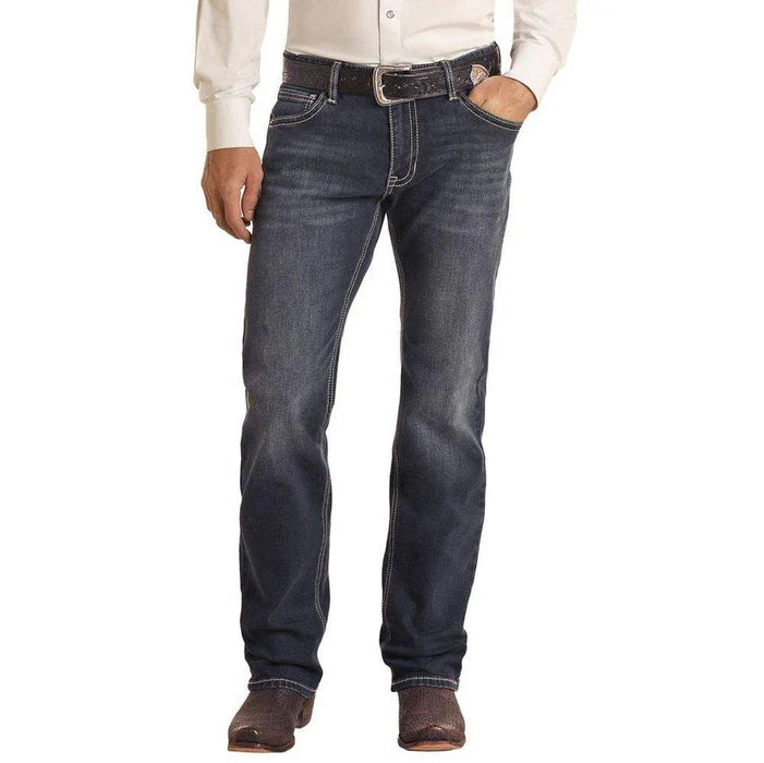 VM1RD03141 | ROCK&ROLL MENS DARK VINTAGE REVOLVER STRAIGHT LEG JEAN