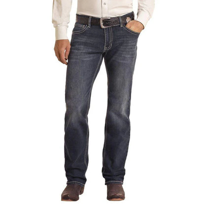 VM1RD03141 | ROCK&ROLL MENS DARK VINTAGE REVOLVER STRAIGHT LEG JEAN