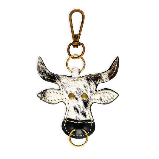 Cow Hair On Hide Keychain - 9238