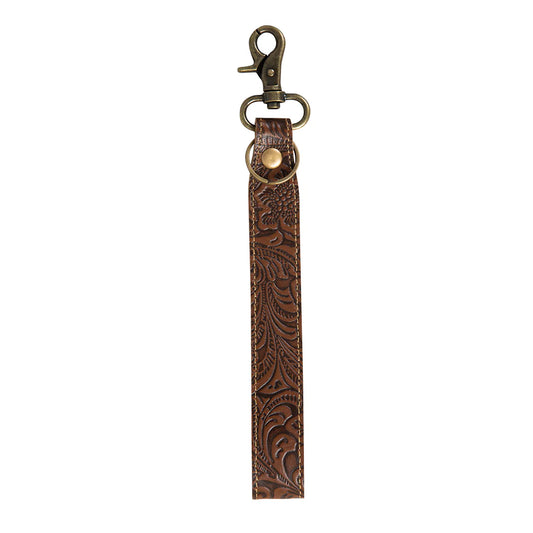 Leather Hand Tooled Key Fob - 7560