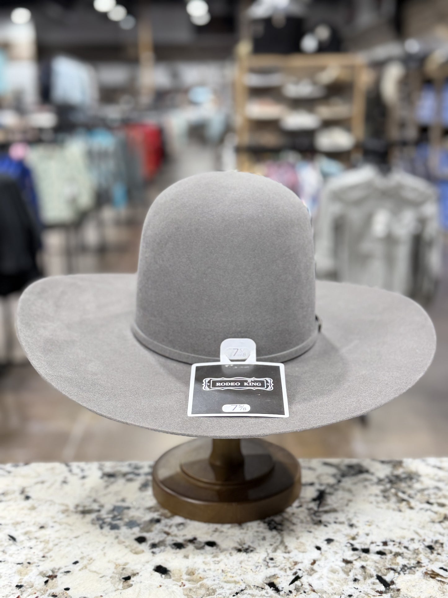 RODEO KING FELT 30X SLATE OPEN CROWN 4 1/2 INCH BRIM