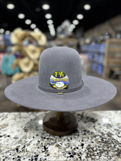 TWINSTONE FELT 6X GREY OPEN CROWN 4 1/2 INCH BRIM