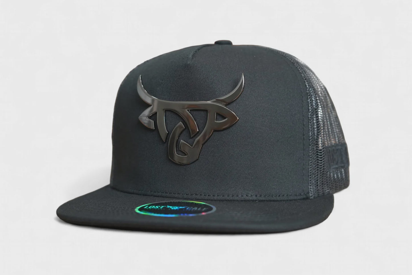 LOST CALF BLACK/BLACK BLACKOUT IRON FLAT CAP