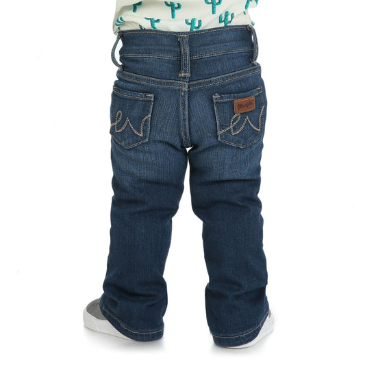 10PQJ113D | WRANGLER GIRLS TODDLER  RETRO MEDIUM BLUE BOOTCUT JEANS