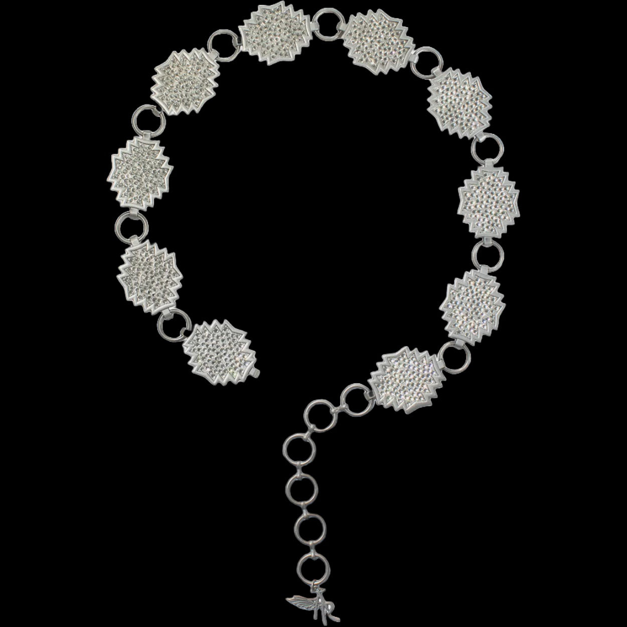 D140005536 | ANGEL RANCH WOMEN’S SILVER CRYSTAL SOUTHWEST CONCHO BELT