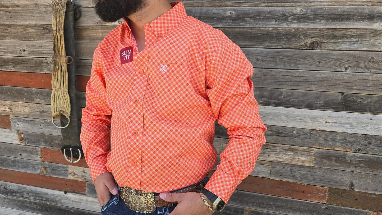 SKCL2023030 | CUEROLINE ORANGE FLORAL LS BU SHIRT