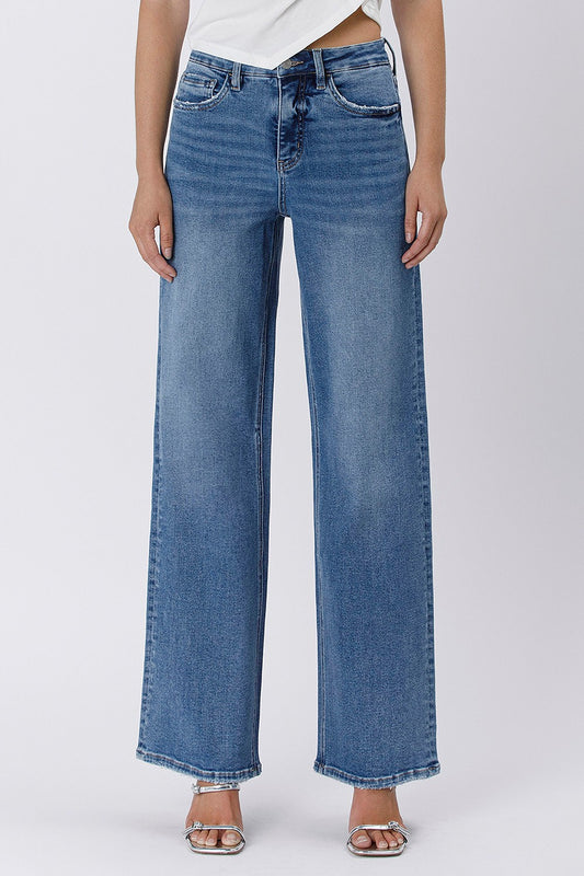 LV1574 | VERVET WOMENS SUPER HIGH RISE BAGGY WIDE JEAN